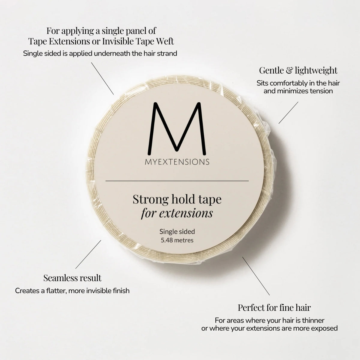 Single Sided Tape for Extensions - Roll