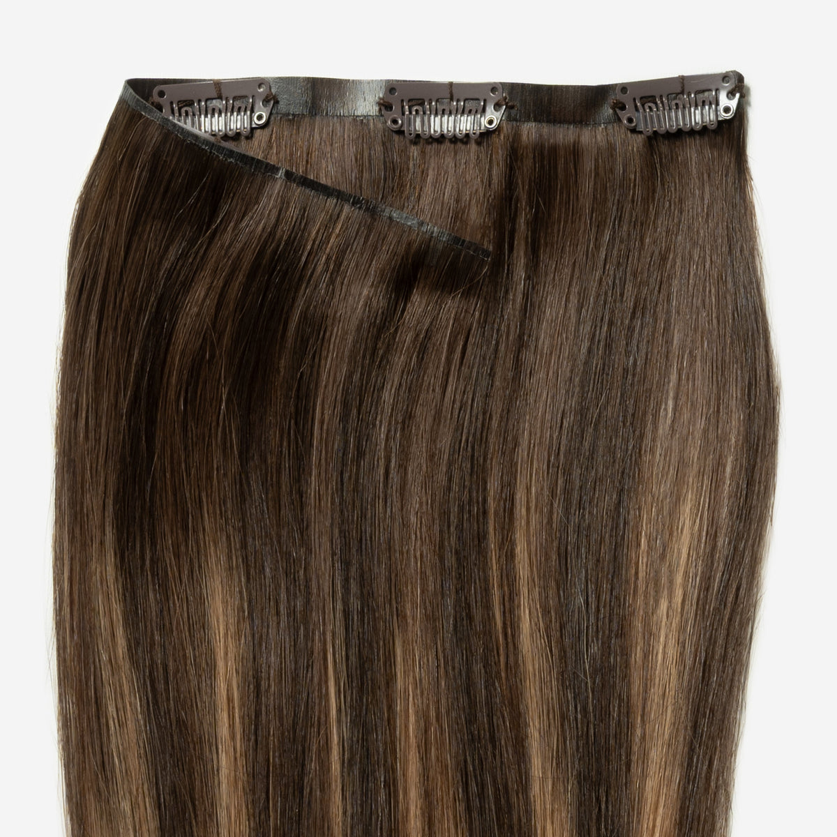 Invisible clip in - Warm Brown Balayage 2+7
