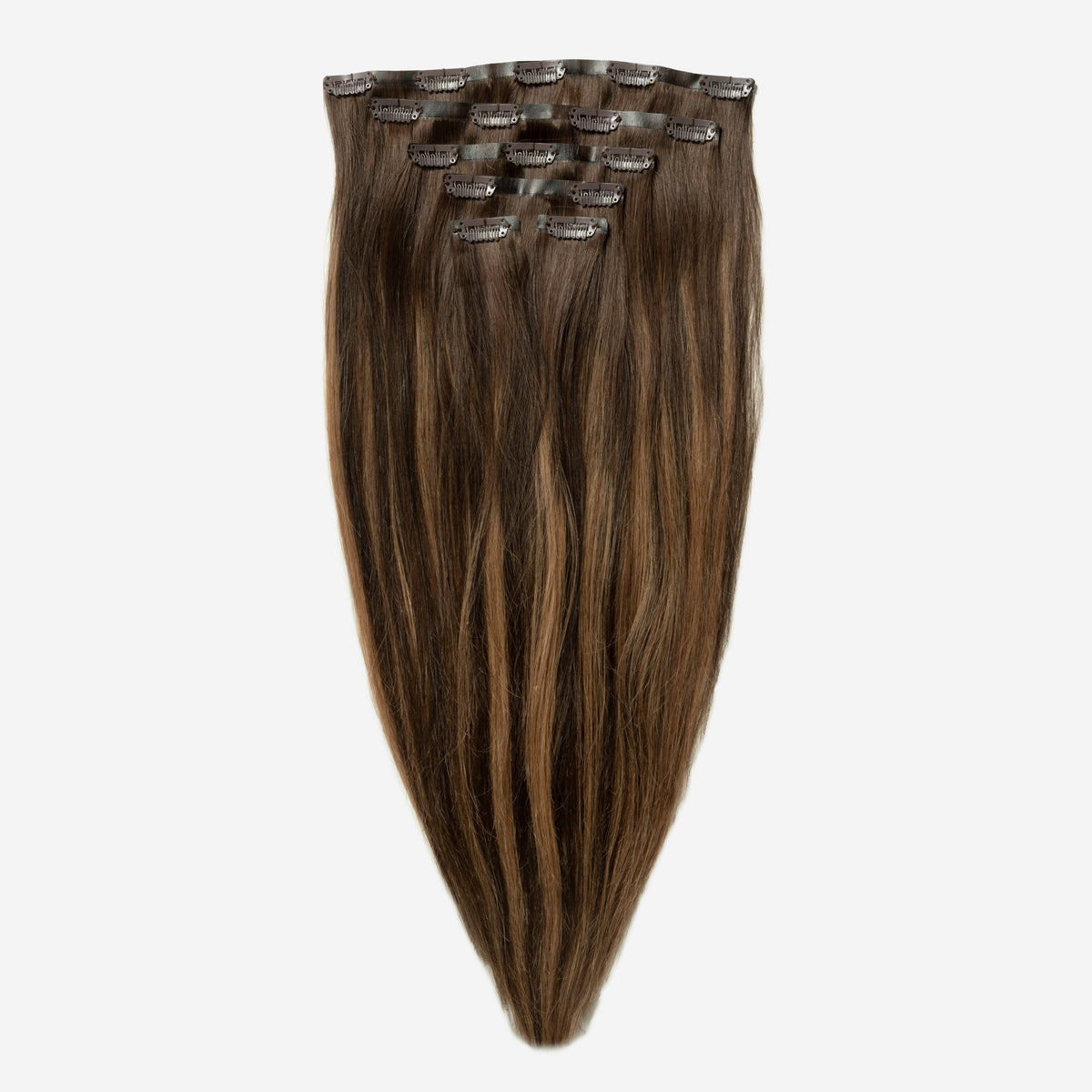 Invisible clip in - Warm Brown Balayage 2+7
