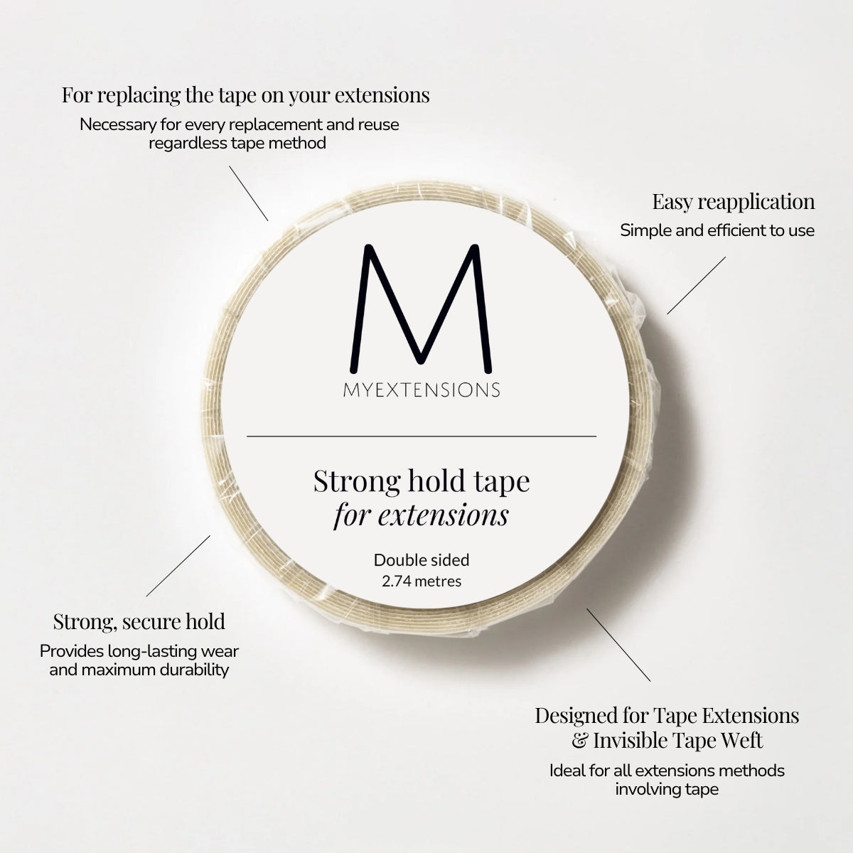 Double Sided Tape for Extensions - Roll