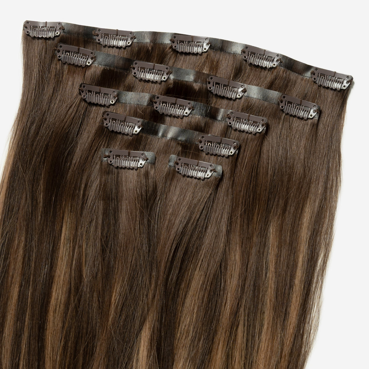 Invisible clip in - Warm Brown Balayage 2+7